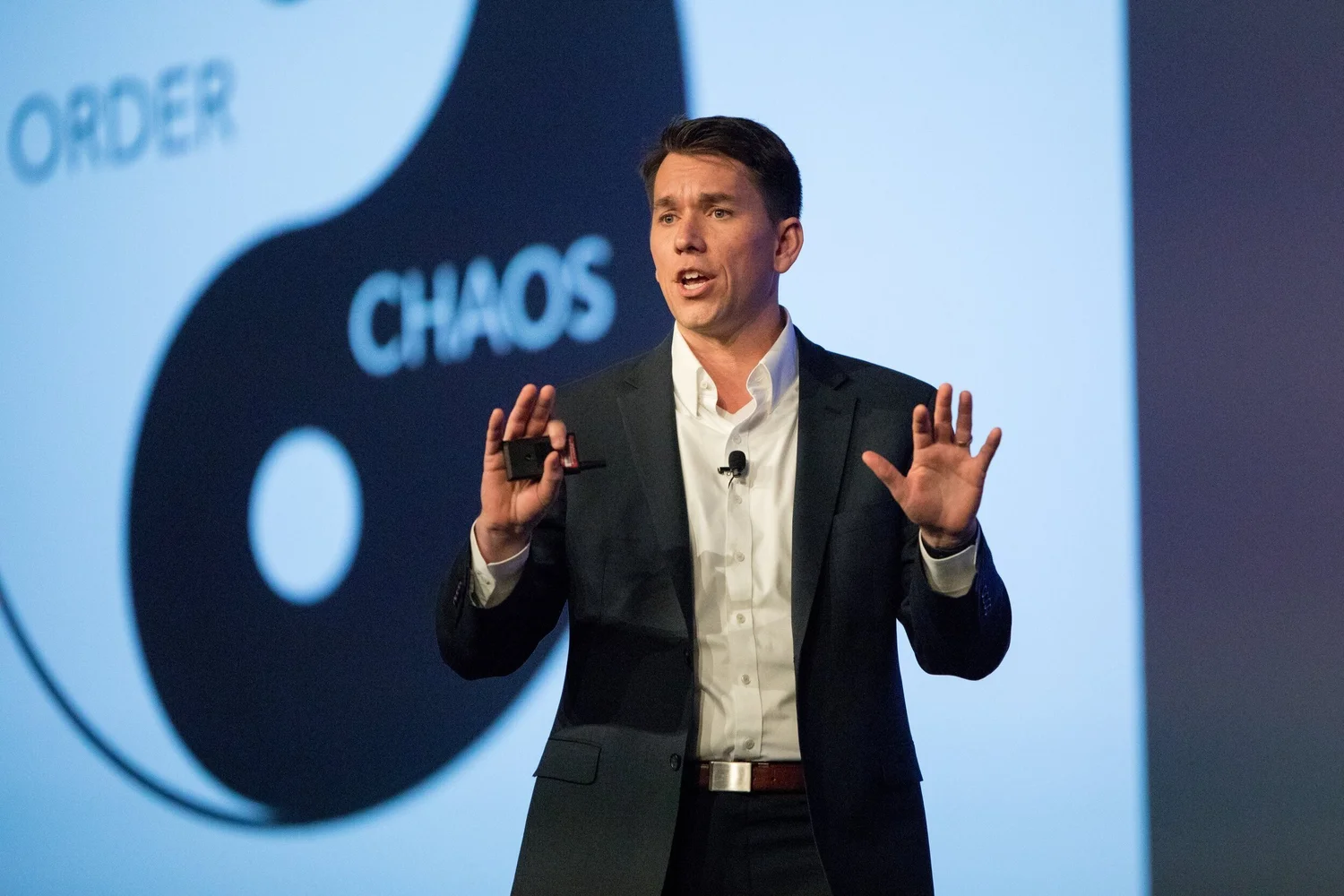 Vance Crowe on stage — Edge of Chaos keynote