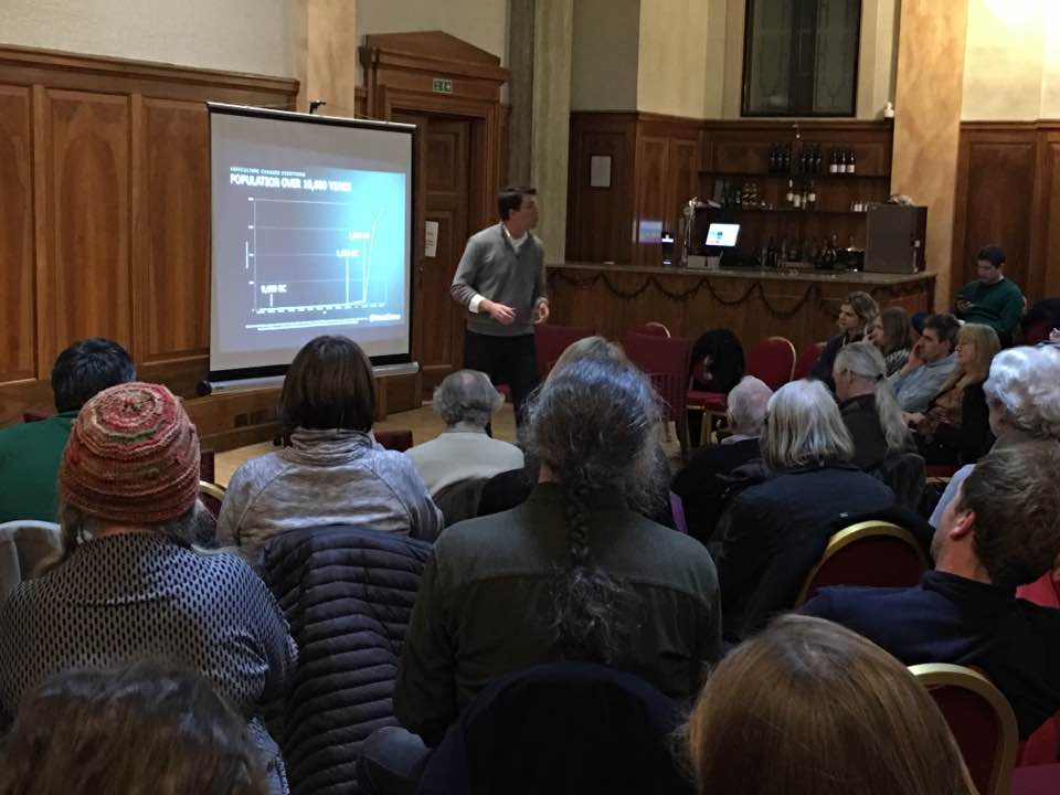 Vance Crowe speaking at a Skeptics in the Pub event in Lewes, U.K.